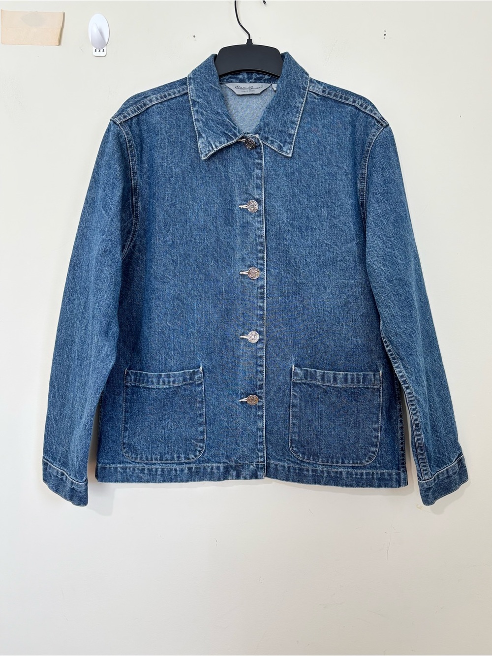 Vintage Eddie Bauer Button Up Long Sleeve Denim Oversized Western Jean Jacket S